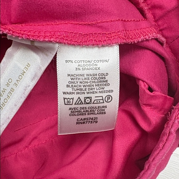 Ann Taylor Twill Mid-Rise Straight Tapered Trouser Pant Minimalist Pink 6 - Picture 8 of 8